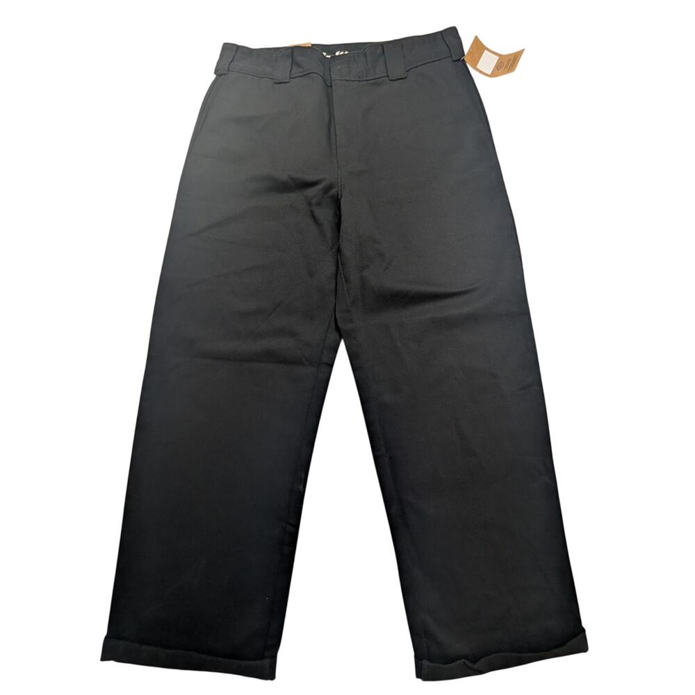 Dickies Women's Juniors Size 11/30 Relaxed Fit Black Cropped Work Pants NWT